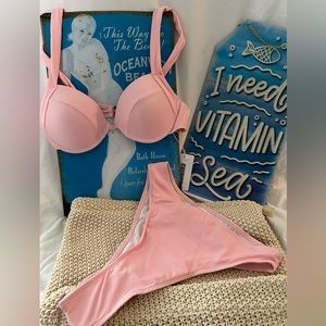 Lot of 2 Cocomo NWT Pink Bikini Sz M, A NEW DAY Cream Crochet Beach Clu…